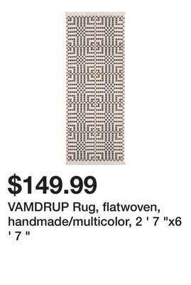 Ikea Vamdrup rug, flatwoven, handmade/multicolor, 2 ' 7 "x6 ' 7 " offer
