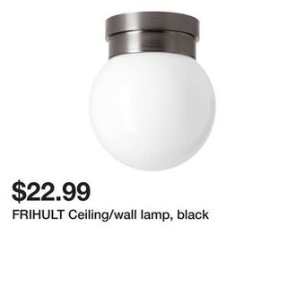 Ikea Frihult ceiling/wall lamp, black offer