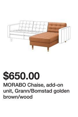 Ikea Morabo chaise, add-on unit, grann/bomstad golden brown/wood offer