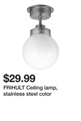 Ikea Frihult ceiling lamp, stainless steel color offer
