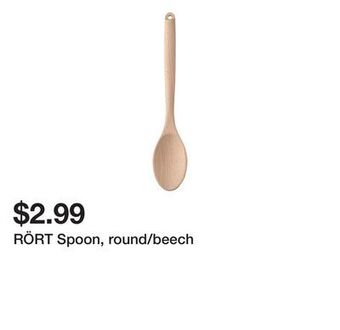 Ikea Rört spoon, round/beech offer