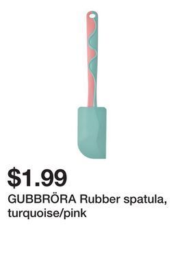 Ikea Gubbröra rubber spatula, turquoise/pink offer