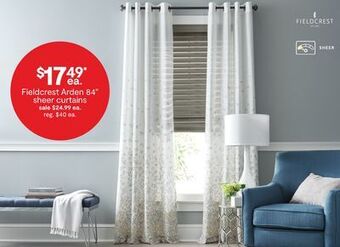 JC Penney Fieldcrest arden 84" sheer curtains offer