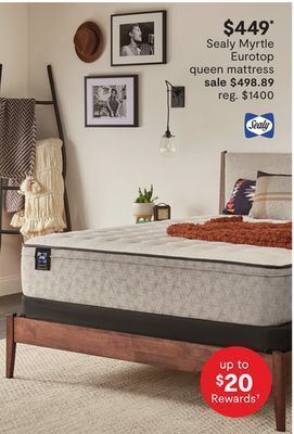 JC Penney Sealy myrtle eurotop queen mattress offer