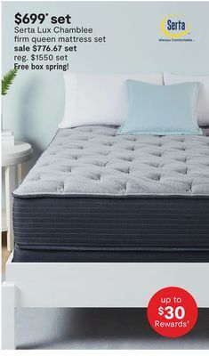 JC Penney Serta lux chamblee firm queen mattress set offer