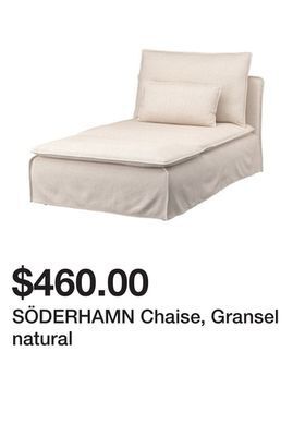 Ikea Söderhamn chaise, gransel natural offer