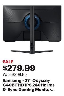 Best Buy Samsung - 27" odyssey g40b fhd ips 240hz 1ms g-sync gaming monitor - black offer