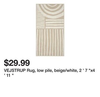 Ikea Vejstrup rug, low pile, beige/white, 2 ' 7 "x4 ' 11 " offer