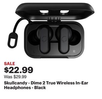 Best Buy Skullcandy - dime 2 true wireless in-ear headphones - black offer