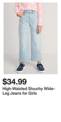 Old Navy High-waisted slouchy wide-leg jeans for girls offer