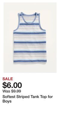 Old Navy Softest striped tank top for boys offer