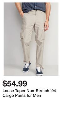 Old Navy Loose taper non-stretch '94 cargo pants for men offer