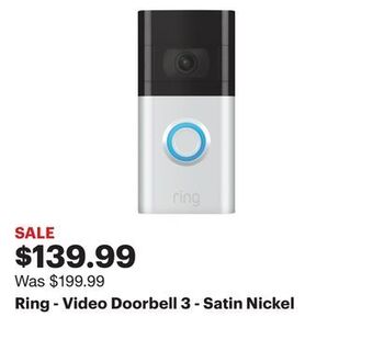 Best Buy Ring - video doorbell 3 - satin nickel offer