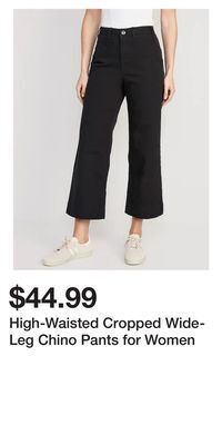 Old Navy High-waisted cropped wide-leg chino pants for women offer