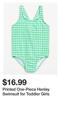 Old Navy Printed one-piece henley swimsuit for toddler girls offer