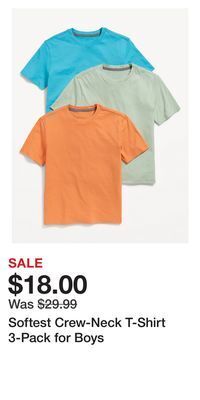 Old Navy Softest crew-neck t-shirt 3-pack for boys offer