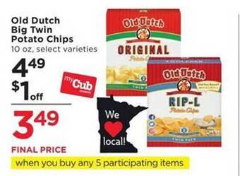 Cub Foods Old dutch big twin potato chips offer