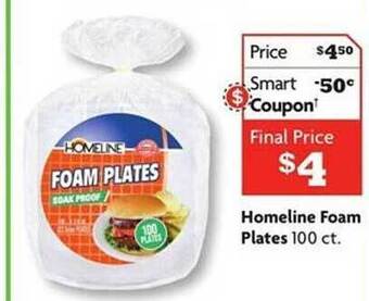Family Dollar Homeline foam plates offer