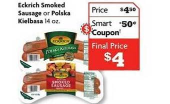 Family Dollar Eckrich smoked sausage or polska kielbasa offer