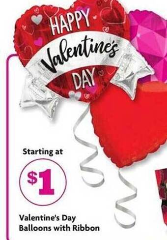 Family Dollar Valentine's day balloons with ribbon offer
