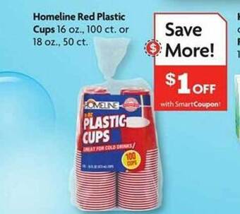 Family Dollar Homeline red plastic cups offer