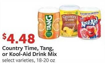 Fareway Country time tang or kool-aid drink mix offer