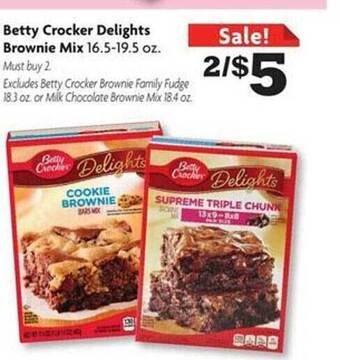 Family Dollar Betty crocker delights brownie mix offer