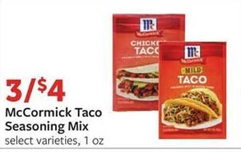 Fareway Mccormick taco seasoning mix offer