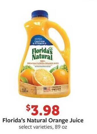 Fareway Florida's natural orange juice offer