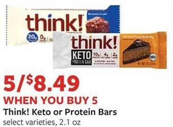 Fareway Think! keto or protein bars offer