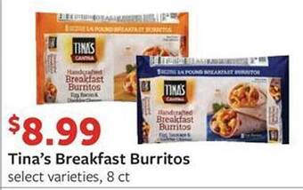 Fareway Tina's breakfast burritos offer