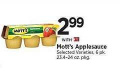 Tops Mott's applesauce offer