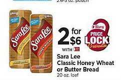 Tops Sara lee classic honey wheat or butter bread offer