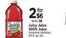 Tops Juicy juice 100% juice offer