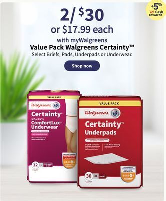 Walgreens Value pack walgreens certainty™ offer
