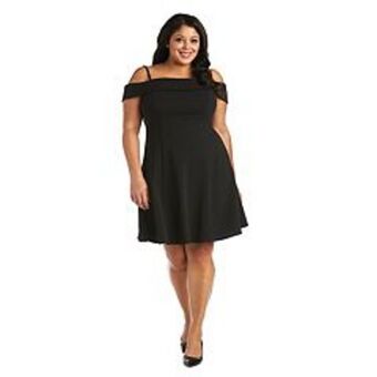 Kohl's Juniors' plus size morgan and co off-the-shoulder fit & flare dress offer