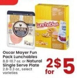 Albertsons Oscar Mayer Fun Pack Lunchables 8.8-10.7 oz offer