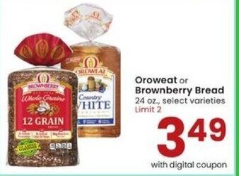 Albertsons Oroweat or Brownberry Bread 24 oz offer