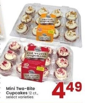 Albertsons Mini Two-Bite Cupcakes 12 ct., offer