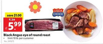 Lidl Black angus eye of round roast offer