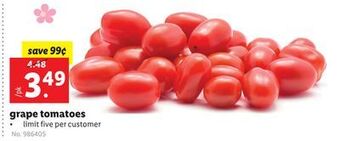 Lidl Grape tomatoes offer