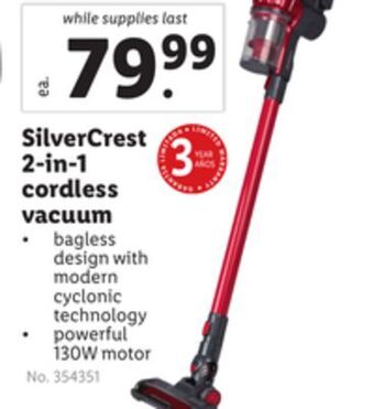 Lidl Silvercrest 2-in-1 cordless vacuum offer