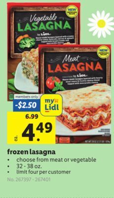 Lidl Frozen lasagna offer