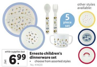 Lidl Ernesto children's dinnerware set offer