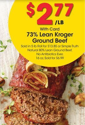 Kroger 73% lean kroger ground beef offer