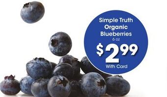 Kroger Simple truth organic blueberries offer