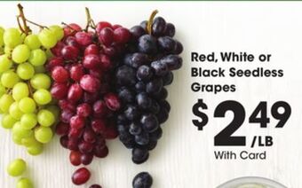Kroger Red, white or black seedless grapes offer