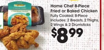 Kroger Home chef 8-piece fried or baked chicken offer