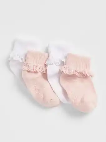 Toddler lace roll crew socks (4-pack)