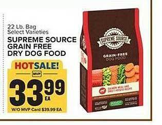 Food Lion Supreme source grain free dry dog food offer